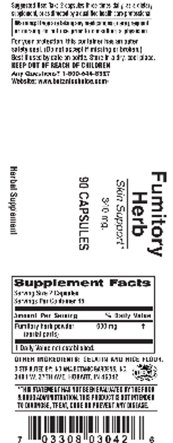 Indiana Botanic Gardens Fumitory Herb 340 mg - herbal supplement