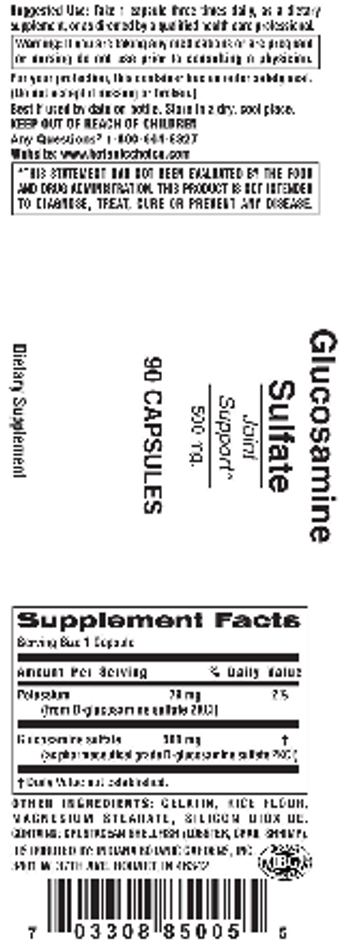 Indiana Botanic Gardens Glucosamine Sulfate 500 mg - supplement