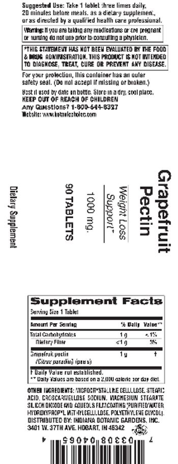 Indiana Botanic Gardens Grapefruit Pectin 1000 mg. - supplement