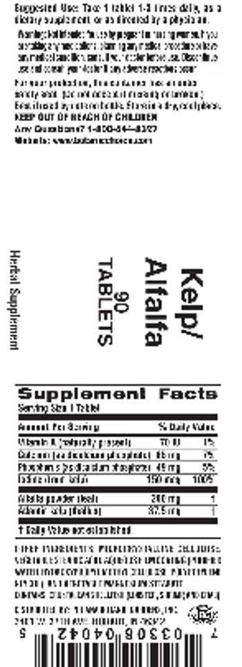 Indiana Botanic Gardens Kelp/Alfalfa - herbal supplement