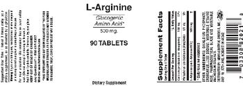 Indiana Botanic Gardens L-Arginine 500 mg - supplement