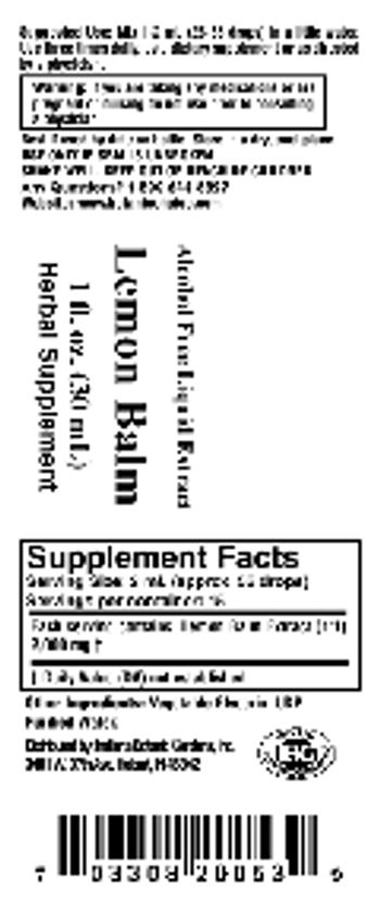 Indiana Botanic Gardens Lemon Balm - herbal supplement