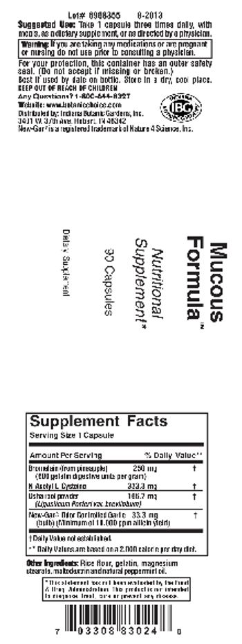 Indiana Botanic Gardens Mucous Formula - supplement