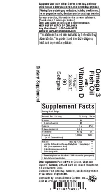 Indiana Botanic Gardens Omega 3 Fish Oil with Vitamin D - supplement
