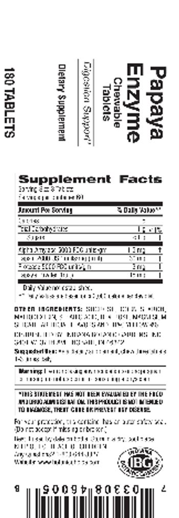 Indiana Botanic Gardens Papaya Enzyme - supplement