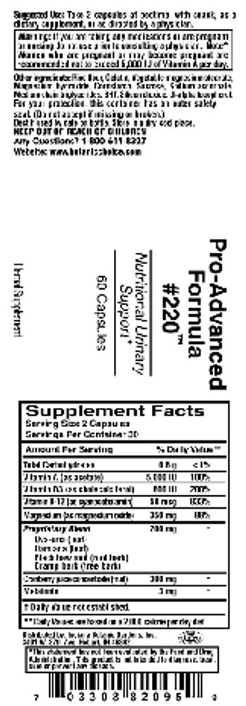Indiana Botanic Gardens Pro-Advanced Formula #220 - herbal supplement