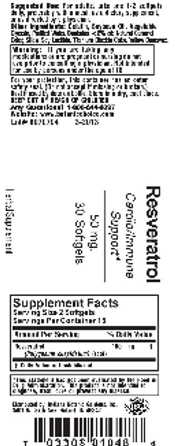Indiana Botanic Gardens Resveratrol 50 mg - herbal supplement