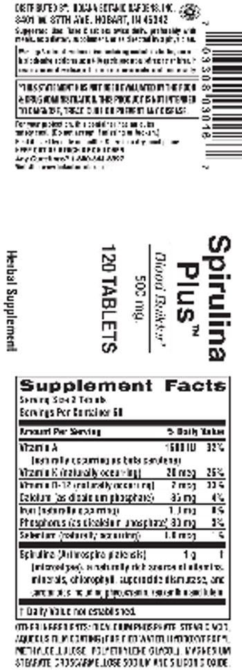 Indiana Botanic Gardens Spirulina Plus 500 mg - herbal supplement