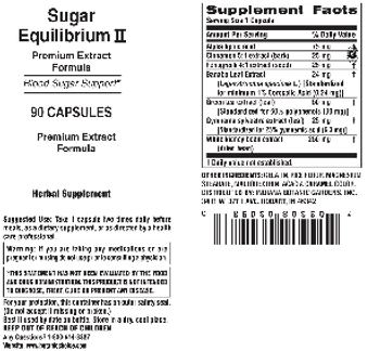 Indiana Botanic Gardens Sugar Equilibrium II Premium Extract Formula - herbal supplement