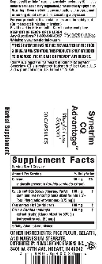 Indiana Botanic Gardens Synetrim CQ Advantage - herbal supplement