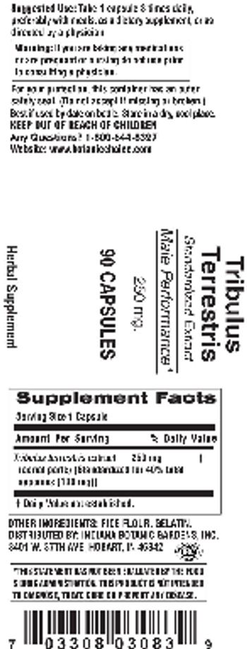 Indiana Botanic Gardens Tribulus Terrestris Standardized Extract 250 mg. - herbal supplement