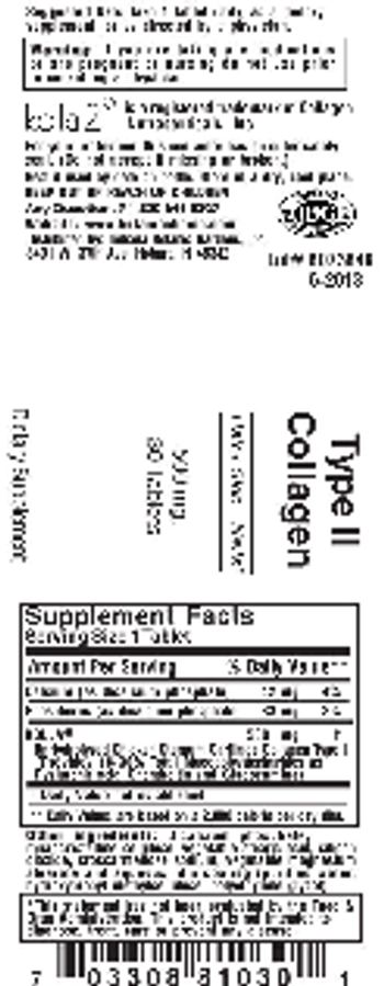 Indiana Botanic Gardens Type II Collagen - supplement