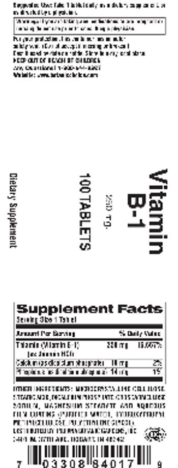 Indiana Botanic Gardens Vitamin B-1 250 mg - supplement