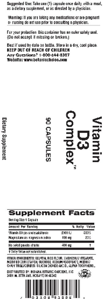 Indiana Botanic Gardens Vitamin D3 Complex - supplement