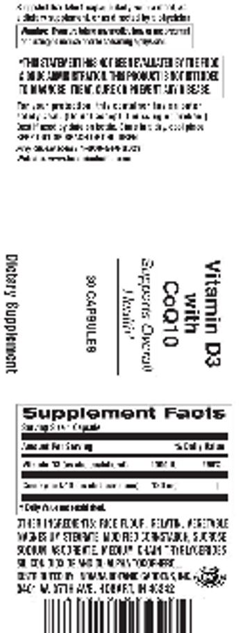 Indiana Botanic Gardens Vitamin D3 With CoQ10 - supplement