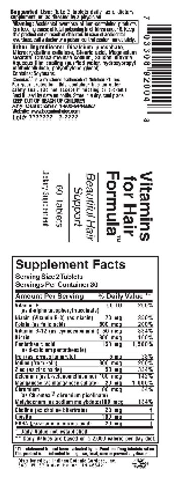 Indiana Botanic Gardens Vitamins for Hair Formula - supplement