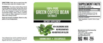 Infiniti Creations 100% Pure Green Coffee Bean Extract - supplement