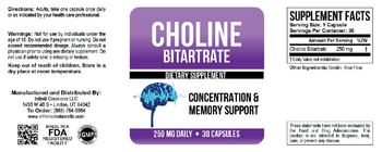 Infiniti Creations Choline Bitartrate 250 mg daily - supplement