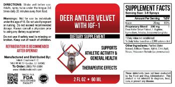 Infiniti Creations Deer Antler Velvet With IGF-1 - supplement