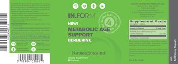 IN.FORM Nature's Sunshine Metabolic Age Support Berberine - supplement
