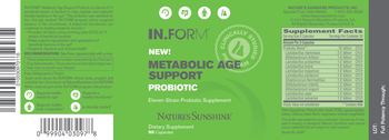 IN.FORM Nature's Sunshine Metabolic Age Support Probiotic - supplement