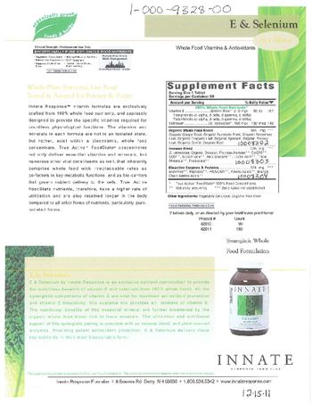 Innate Response Formulas E & Selenium - supplement