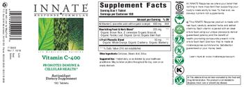 Innate Response Formulas Vitamin C-400 - supplement