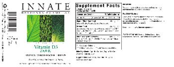 Innate Response Formulas Vitamin D3 2000 IU - supplement