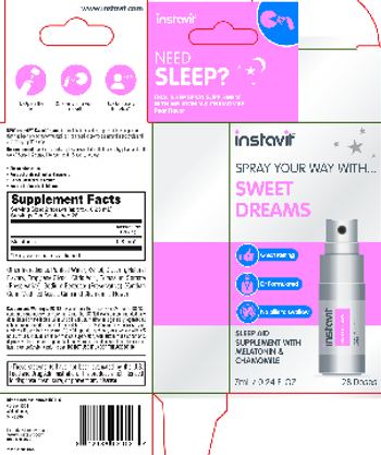 Instavit Sweet Dreams Pear Flavor - sleep aid supplement with melatonin chamomile