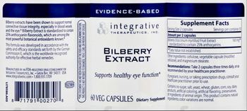 Integrative Therapeutics Bilberry Extract - supplement