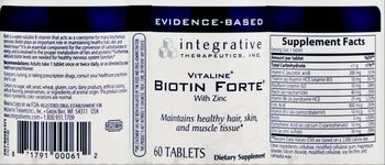Integrative Therapeutics Biotin Forte With Zinc - supplement