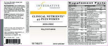 Integrative Therapeutics Clinical Nutrients 45-Plus Women - supplement