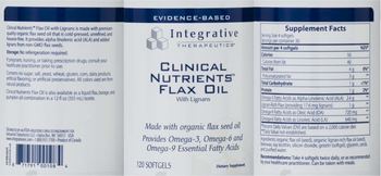 Integrative Therapeutics Clinical Nutrients Flax Oil With Lignans - supplement