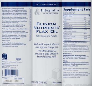 Integrative Therapeutics Clinical Nutrients Flax Oil - supplement