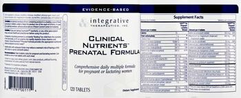 Integrative Therapeutics Clinical Nutrients Prenatal Formula - supplement