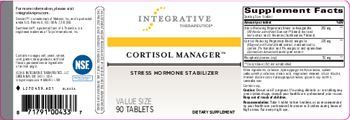 Integrative Therapeutics Cortisol Manager - supplement