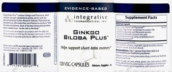 Integrative Therapeutics Ginkgo Biloba Plus - supplement