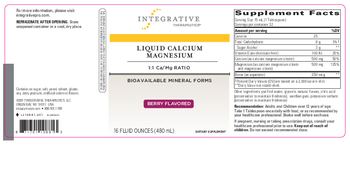 Integrative Therapeutics Liquid Calcium Magnesium Berry Flavored - supplement