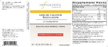 Integrative Therapeutics Liquid Calcium Magnesium Orange-Vanilla Flavored - supplement