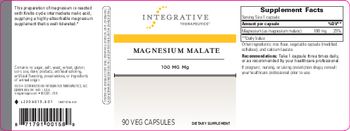 Integrative Therapeutics Magnesium Malate 100 mg Mg - supplement