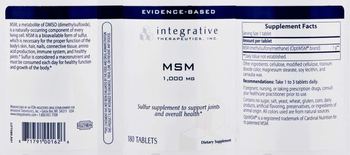 Integrative Therapeutics MSM - supplement