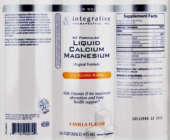 Integrative Therapeutics NF Formulas Liquid Calcium Magnesium Vanilla Flavor - support