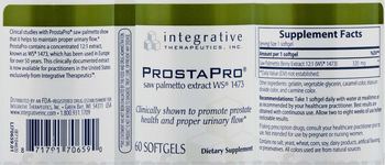 Integrative Therapeutics ProstaPro saw palmetto extract WS 1473 - supplement