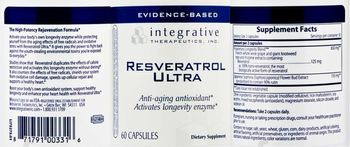 Integrative Therapeutics Resveratrol Ultra - supplement