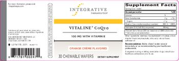Integrative Therapeutics Vitaline CoQ10 100 mg With Vitamin E Orange Creme Flavored - supplement