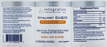 Integrative Therapeutics Vitaline CoQ10 300 mg Natural CoQ10 Maple Nut Flavor - supplement