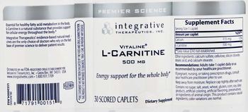 Integrative Therapeutics Vitaline L-Carnitine 500 mg - supplement