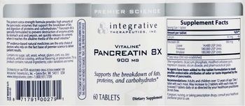 Integrative Therapeutics Vitaline Pancreatin 8X 900 mg - supplement