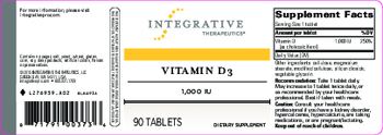 Integrative Therapeutics Vitamin D3 1,000 IU - supplement
