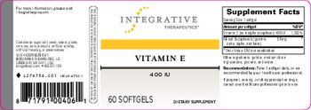 Integrative Therapeutics Vitamin E 400 IU - supplement